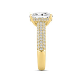 LADIES RING 3 3/4CT ROUND/OVAL DIAMOND 14K YELLOW GOLD (CENTER STONE OVAL DIAMOND 3.00CT)