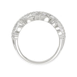 This is a diamond 14k cluster Ladies 2CT Ring featuring Marquise-shaped and round-cut diamonds in a leaf or floral motif set in white gold (Color F-G Clarity VS1/VS2)