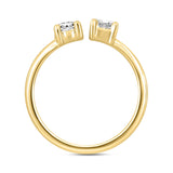 LADIES RING 2CT EMERALD/PEAR DIAMOND 14K YELLOW GOLD