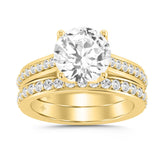 LADIES BRIDAL SET 2CT ROUND DIAMOND 14K YELLOW GOLD (CENTER STONE ROUND DIAMOND 1 1/2CT )