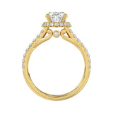 14K YELLOW GOLD 2 3/4CT ROUND/OVAL DIAMOND LADIES BRIDAL RING (CENTER STONE OVAL DIAMOND 2CT)
