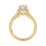 LADIES RING 2 1/2CT ROUND/OVAL DIAMOND 14K YELLOW GOLD (CENTER STONE OVAL DIAMOND 2CT )