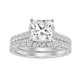 14K WHITE GOLD 3.00CT ROUND/PRINCESS DIAMOND LADIES BRIDAL SET