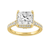 LADIES RING 3 3/4CT ROUND/PRINCESS DIAMOND 14K YELLOW GOLD (CENTER STONE PRINCESS DIAMOND 3.00CT)
