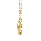 14K YELLOW GOLD 3/4CT ROUND/PEAR DIAMOND LADIES PENDANT WITH CHAIN (CENTER STONE PEAR DIAMOND 1/2CT)