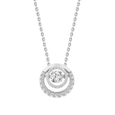 14K WHITE GOLD 3/4CT ROUND DIAMOND LADIES PENDANT WITH CHAIN (CENTER STONE ROUND DIAMOND 1/2CT)