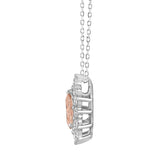 ETERNAL BLUSH COLLECTION LADIES PENDANT 2 1/2CT ROUND/PEAR DIAMOND 14K WHITE GOLD (CENTER STONE PINK PEAR DIAMOND 1 1/2 CT)