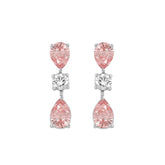 14K WHITE GOLD 5 1/2CT ROUND/PEAR DIAMOND LADIES EARRINGS