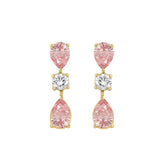 14K YELLOW GOLD 5 1/2CT ROUND/PEAR DIAMOND LADIES EARRINGS