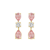 14K YELLOW GOLD 5 1/2CT ROUND/PEAR DIAMOND LADIES EARRINGS