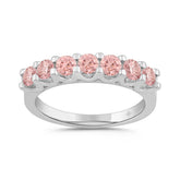 LADIES BAND 1CT ROUND DIAMOND 14K WHITE GOLD