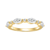 14K YELLOW GOLD 3/4CT ROUND/MARQUISE DIAMOND LADIES BAND
