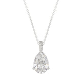 LADIES SOLITAIRE PENDANT 2 1/2CT PEAR DIAMOND 14K WHITE GOLD