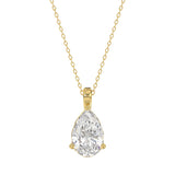 LADIES SOLITAIRE PENDANT 2 1/2CT PEAR DIAMOND 14K YELLOW GOLD