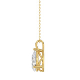 LADIES SOLITAIRE PENDANT 2 1/2CT PEAR DIAMOND 14K YELLOW GOLD