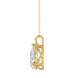 LADIES SOLITAIRE PENDANT 4CT PEAR DIAMOND 14K YELLOW GOLD