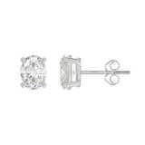 LADIES SOLITAIRE EARRINGS 2 1/2CT OVAL DIAMOND 14K WHITE GOLD