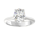 LADIES SOLITAIRE RING 2 1/2CT OVAL DIAMOND 14K WHITE GOLD