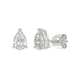 LADIES SOLITAIRE EARRINGS 2 1/2CT PEAR DIAMOND 14K WHITE GOLD