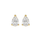 LADIES SOLITAIRE EARRINGS 2 1/2CT PEAR DIAMOND 14K YELLOW GOLD