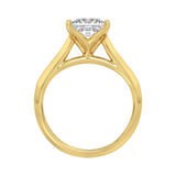 LADIES SOLITAIRE RING 2 1/2CT PRINCESS DIAMOND 14K YELLOW GOLD