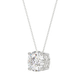 LADIES SOLITAIRE PENDANT WITH UNDER-PASS CHAIN 2 1/2CT ROUND DIAMOND 14K WHITE GOLD