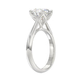 LADIES SOLITAIRE RING 2 1/2CT ROUND DIAMOND 14K WHITE GOLD
