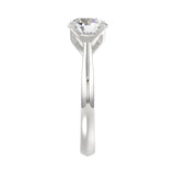 LADIES SOLITAIRE RING 2 1/2CT ROUND DIAMOND 14K WHITE GOLD