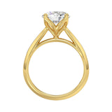 LADIES SOLITAIRE RING 2 1/2CT ROUND DIAMOND 14K YELLOW GOLD