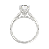 LADIES SOLITAIRE RING 4CT EMERALD DIAMOND 14K WHITE GOLD