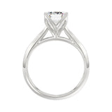 LADIES SOLITAIRE RING 4CT EMERALD DIAMOND 14K WHITE GOLD