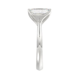 LADIES SOLITAIRE RING 4CT EMERALD DIAMOND 14K WHITE GOLD