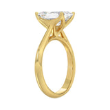 LADIES SOLITAIRE RING 4CT EMERALD DIAMOND 14K YELLOW GOLD