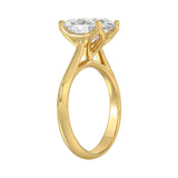 LADIES SOLITAIRE RING 4CT OVAL DIAMOND 14K YELLOW GOLD