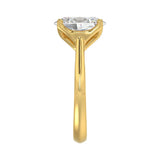 LADIES SOLITAIRE RING 4CT OVAL DIAMOND 14K YELLOW GOLD