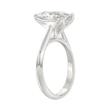 LADIES SOLITAIRE RING 4CT PEAR DIAMOND 14K WHITE GOLD