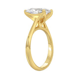 LADIES SOLITAIRE RING 4CT PEAR DIAMOND 14K YELLOW GOLD