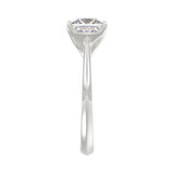 LADIES SOLITAIRE RING 4CT PRINCESS DIAMOND 14K WHITE GOLD