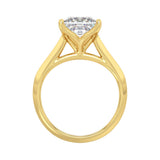 LADIES SOLITAIRE RING 4CT PRINCESS DIAMOND 14K YELLOW GOLD