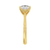 LADIES SOLITAIRE RING 4CT PRINCESS DIAMOND 14K YELLOW GOLD