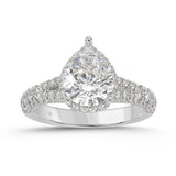 14K WHITE GOLD 2 3/4CT ROUND/PEAR DIAMOND LADIES RING (CENTER STONE PEAR DIAMOND 2CT)