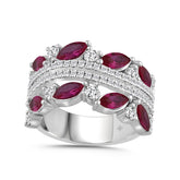 14K WHITE GOLD 2.00CT ROUND/MARQUISE DIAMOND LADIES RING (RUBY DIAMOND 1 1/2CT)