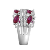 14K WHITE GOLD 2.00CT ROUND/MARQUISE DIAMOND LADIES RING (RUBY DIAMOND 1 1/2CT)