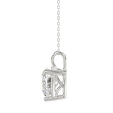 LADIES SOLITAIRE PENDANT 4.00CT HEART DIAMOND 14K WHITE GOLD