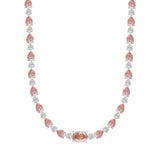 LADIES NECKLACE 15CT ROUND/PEAR/OVAL DIAMOND 14K WHITE/ROSE GOLD