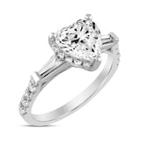 LADIES RING 2 3/4CT ROUND/HEART DIAMOND 14K WHITE GOLD (CENTER STONE HEART DIAMOND 2CT )