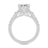 LADIES RING 2 1/2CT ROUND/BAGUETTE DIAMOND 14K WHITE GOLD (CENTER STONE ROUND DIAMOND 2CT )