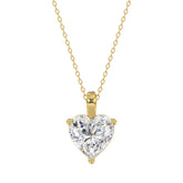 LADIES SOLITAIRE PENDANT 2 1/2CT HEART DIAMOND 14K YELLOW GOLD