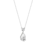 LADIES NECKLACE 1CT ROUND/PEAR DIAMOND 14K WHITE GOLD (CENTER STONE PEAR DIAMOND 3/4CT )