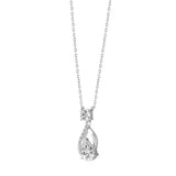 LADIES NECKLACE 1CT ROUND/PEAR DIAMOND 14K WHITE GOLD (CENTER STONE PEAR DIAMOND 3/4CT )